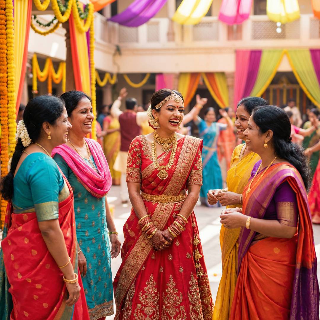 Bride with intricate Mehndi design