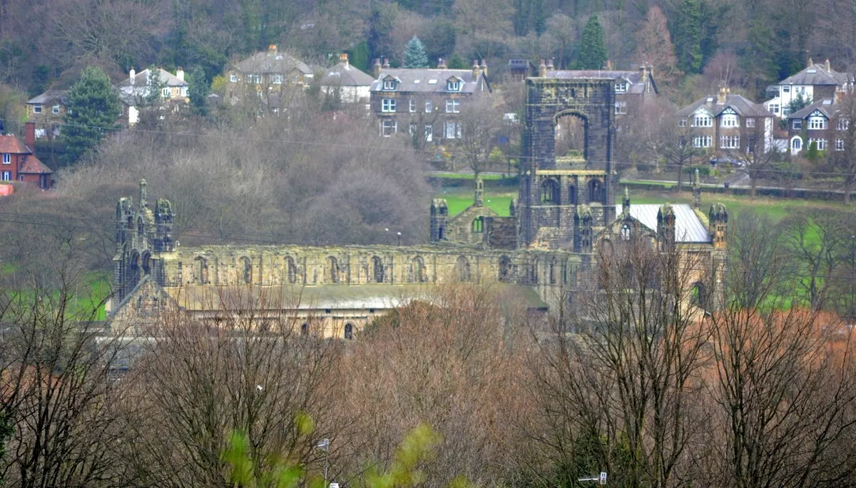 Kirkstall Abbey beside the River Aire in Leeds