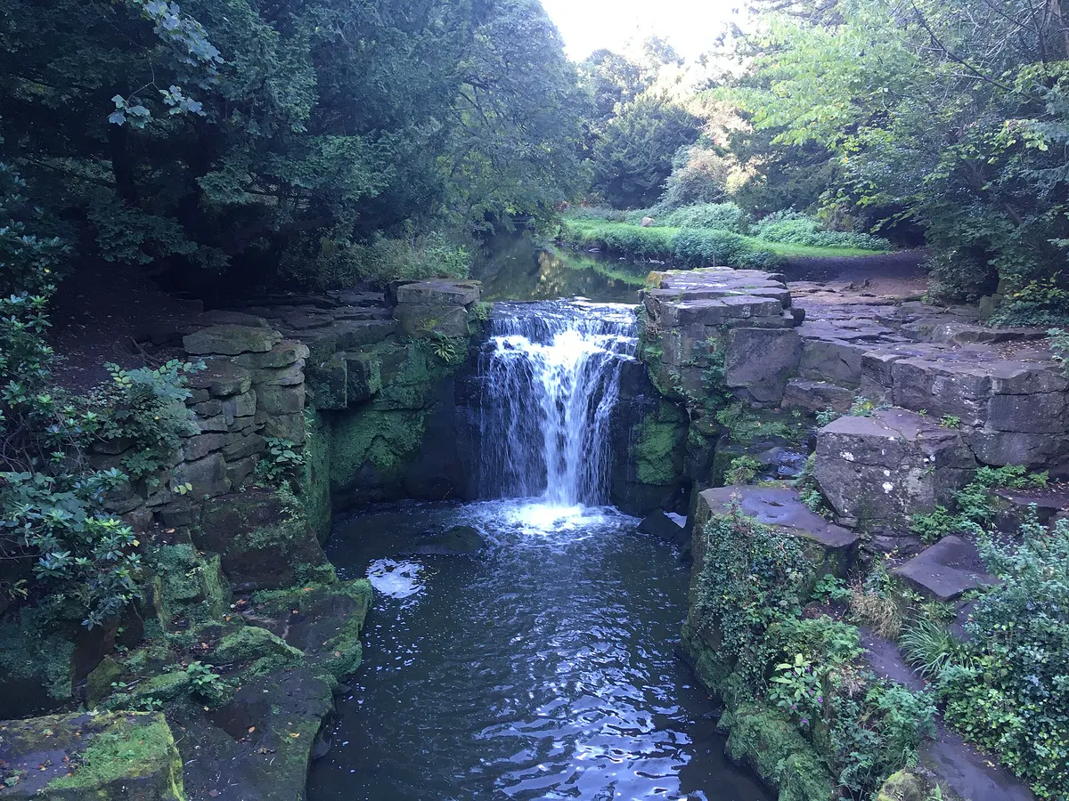 The waterfall weir in Jesmond Dene, Newcastle